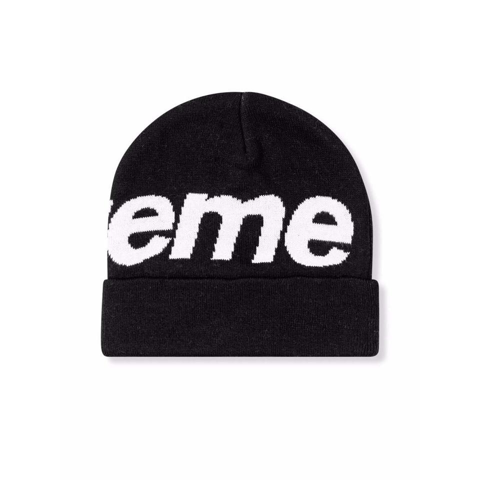 Supreme Big Logo Beanie Hats Black | PH111XF