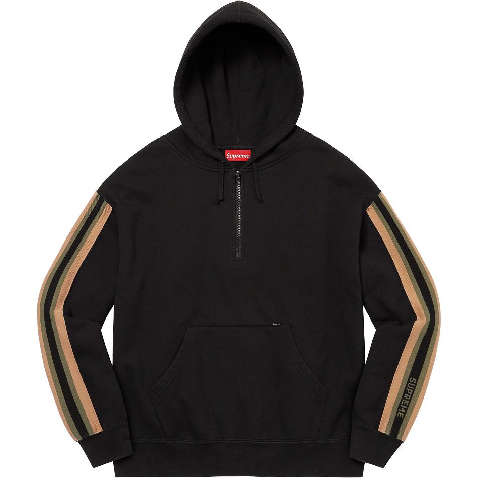 Supreme Half Zip Hooded Sweatshirts Black | PH293XF