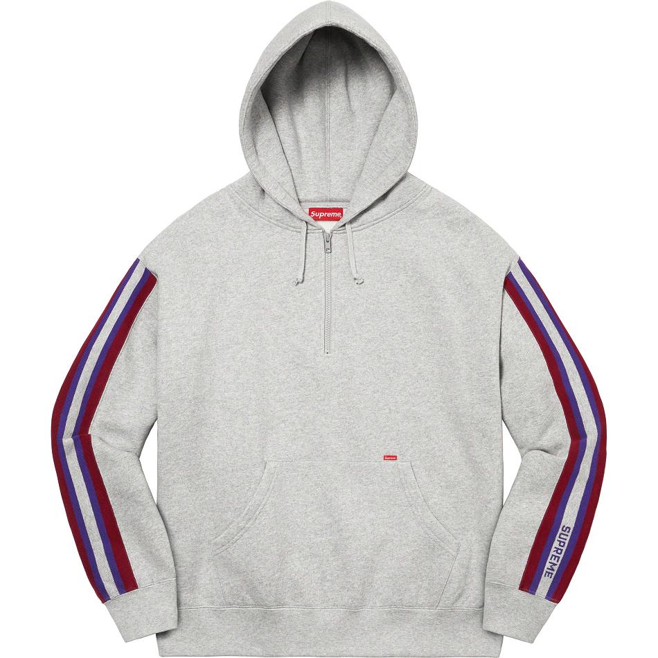 Supreme Half Zip Hooded Sweatshirts Grey | PH292ZG