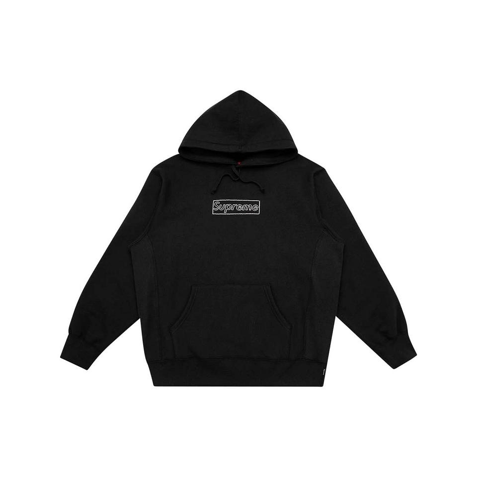 Supreme Kaws Chalk Logo Hoodie Black | PH478BC