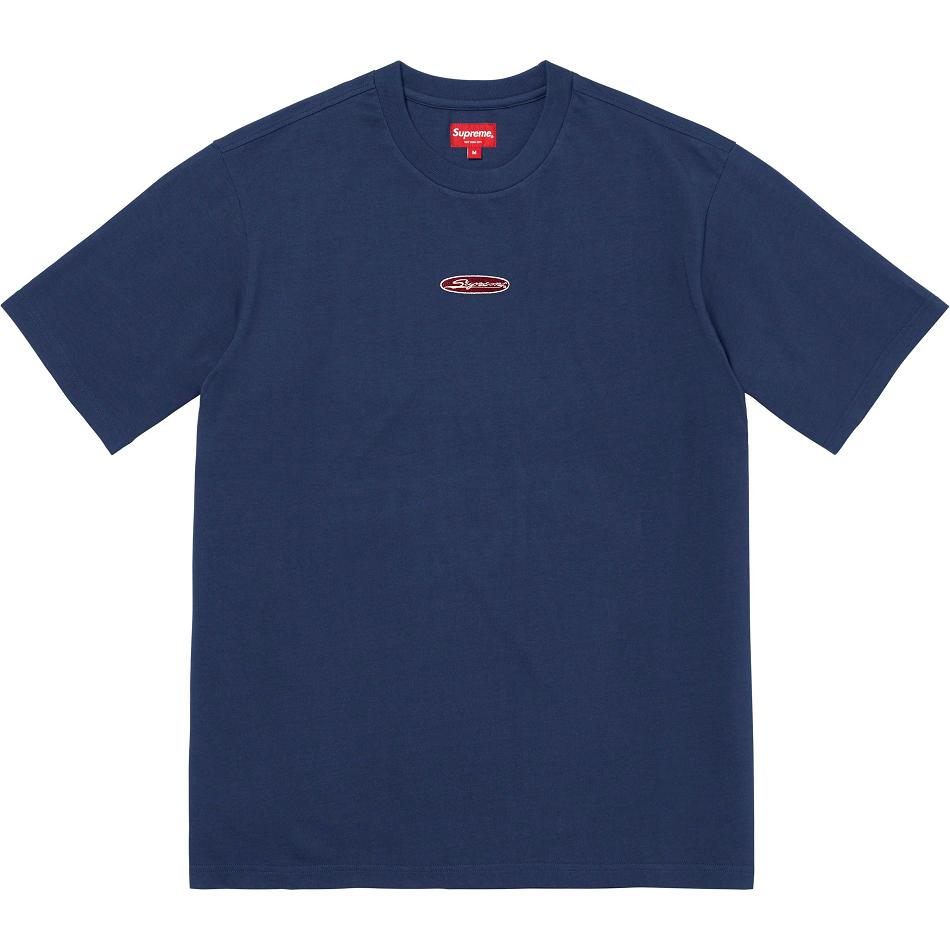 Supreme Oval Logo S/S Top Sweaters Navy | PH338FM