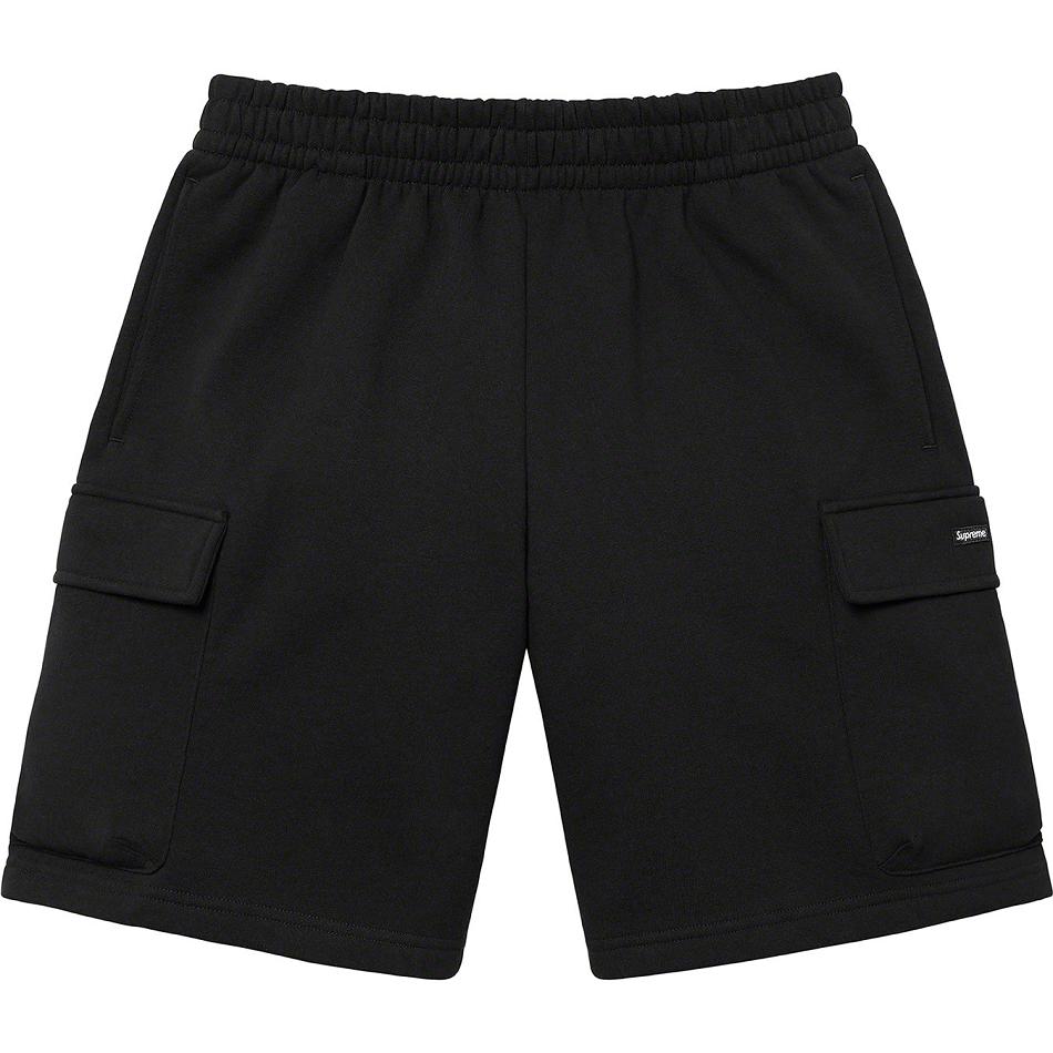 Supreme Small Box Baggy Cargo Sweat Shorts Black | PH369LH