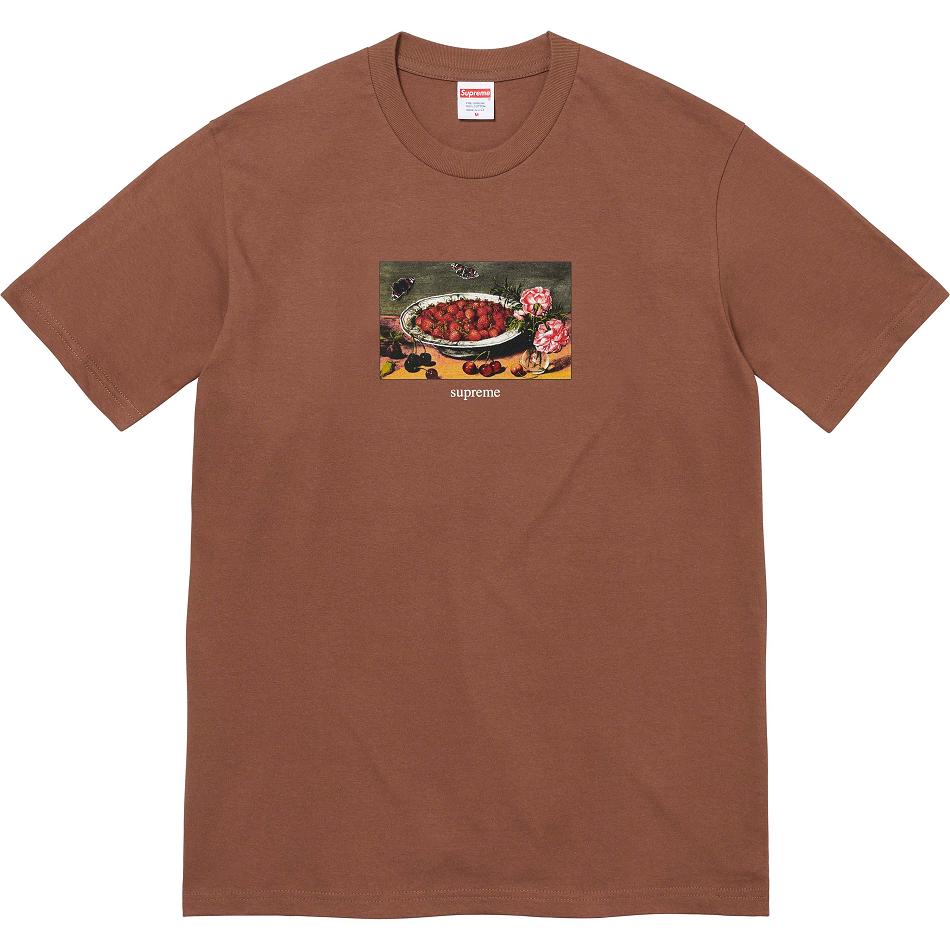 Supreme Strawberries Tee T Shirts Brown | PH251TV