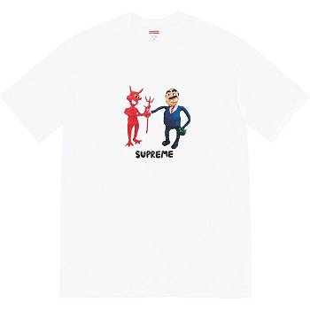 Supreme Business Tee T Shirts White | PH217VD