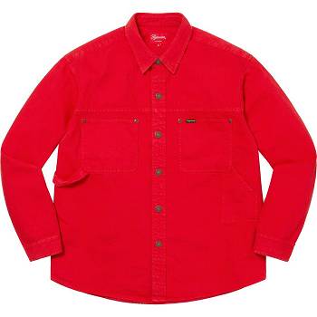 Supreme Denim Painter Shirts Red | PH388SO