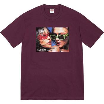 Supreme Eyewear Tee T Shirts Burgundy | PH228IS