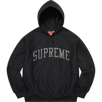 Supreme Glitter Arc Hooded Sweatshirts Black | PH298MA