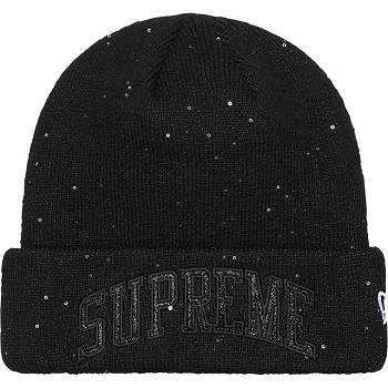 Supreme New Era® Metallic Arc Beanie Hats Black | PH146RW