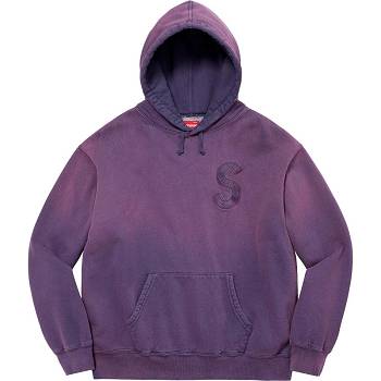 Supreme Overdyed S Logo Hooded Sweatshirts Purple | PH276RW