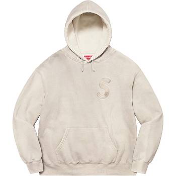 Supreme Overdyed S Logo Hooded Sweatshirts White | PH279UT