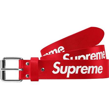 Supreme Repeat Leather Belt Belts Red | PH163XF