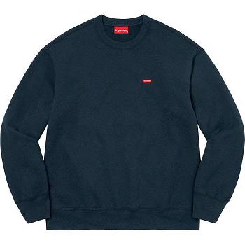 Supreme Small Box Crewneck Sweatshirts Navy | PH284SO