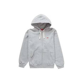 Supreme Small Box Drawcord Zip Up Hooded Sweatshirts Grey | PH259DN