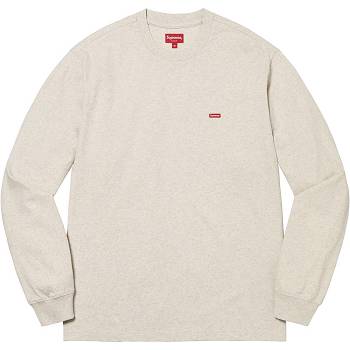 Supreme Small Box L/S Tee Sweaters Beige | PH343LH