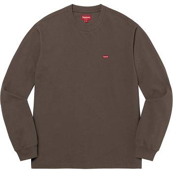 Supreme Small Box L/S Tee Sweaters Brown | PH341JJ