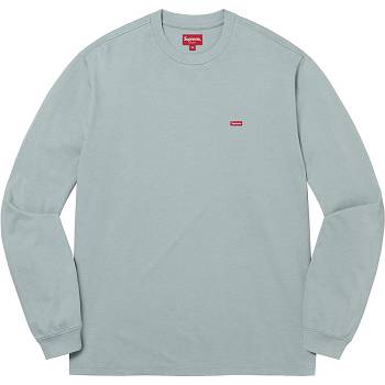 Supreme Small Box L/S Tee Sweaters Turquoise | PH345XF