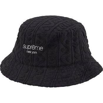 Supreme Terry Pattern Crusher Hats Black | PH141NB