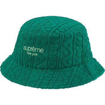 Supreme Terry Pattern Crusher Hats Green | PH142MA