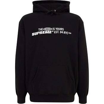 Supreme The World Is Yours Printed Hoodie Black | PH463OR